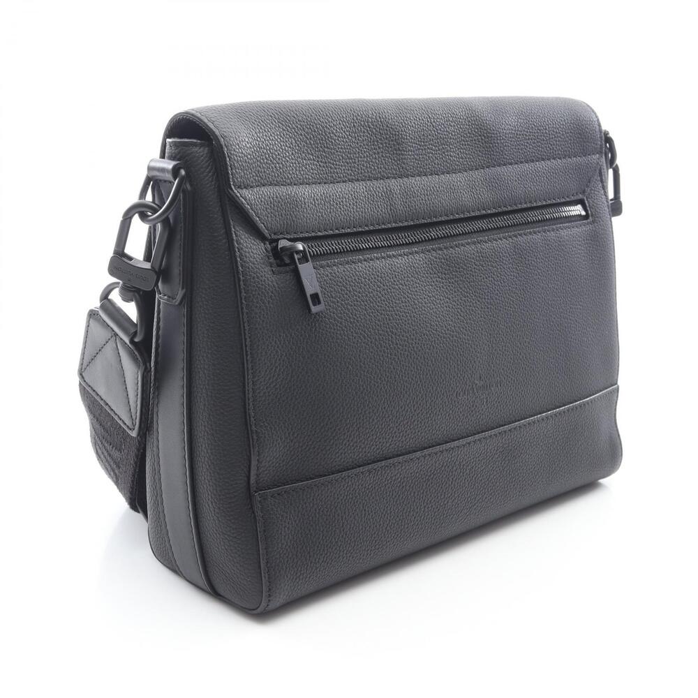 Louis Vuitton Takeoff Messenger Shoulder Bag Leather Black